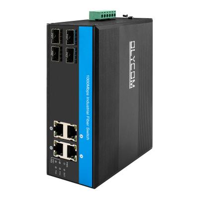 China 4 Port Industrial Switch 1000Mbps Fiber Ethernet Switch Metal Plug And Play for sale