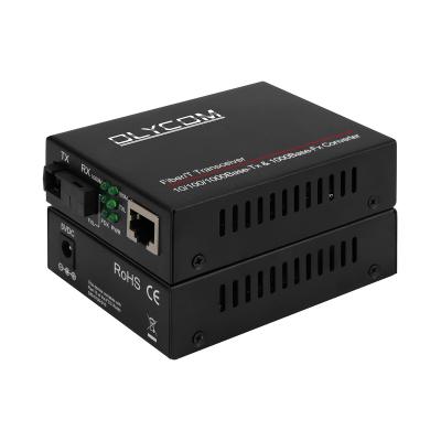 China Gigabit Single Mode Media Converter PoE Unmanaged DC48V 1310/1550nm 20KM SC Fiber for sale