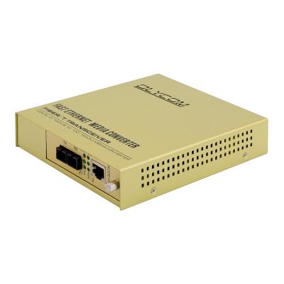 China Gigabit Unmanaged Media Converter AC Input 2-Core Singlemode SC Port 100KM Max for sale