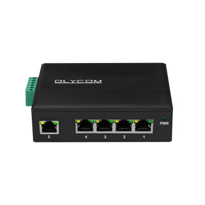 China Gigabit 5 Port Industrial Ethernet Switch Hub Support POE At / Af Switch for sale