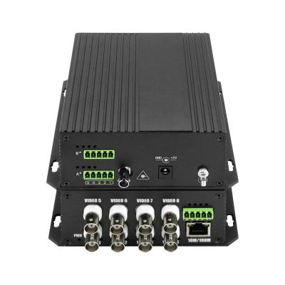 China 8 Port CCTV Video Audio Ethernet Dry Contact Fiber Media Converter Bidi D5V2A for sale