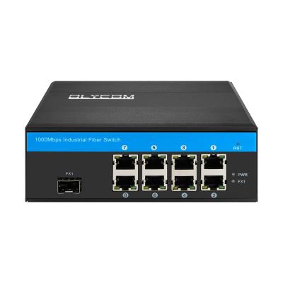 China Gigabit Fiber 8 Port Industrial Unmanaged Poe Switch With 1 Gigabit Sfp Fiber Port for sale