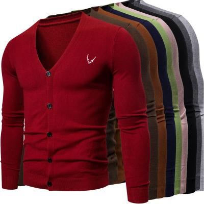 China Wholesale Anti-Wrinkle Mens V Neck Buttons Sweater Cardigan Long Sleeve Knitted Sweater Coat for sale