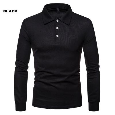 China 2022 Anti-wrinkle top sales supplier customer professional solid color golf shirt for men rugby polo shirt long sleeve 100% cotton camisas polo shirt for sale