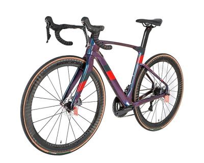 China New Product Carbon Fiber Twitter 22 Speed ​​Carbon Fiber Road Bike 700c Holographic Color Road Bike With Hydraulic Disc Road Bike for sale