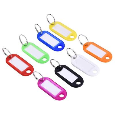 China Wholesale Plastic Plastic Key Chain Key Tag Tag Name Tags With Split Ring For Luggage for sale