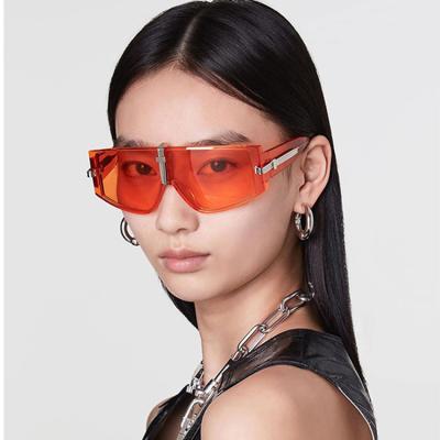 China Fashion Sunglasses Large Frame Trendy Sunglasses For Women 2022 Designer Inspired Sunglasses One Piece Oversized Glass Stretching Sun Glasses for sale