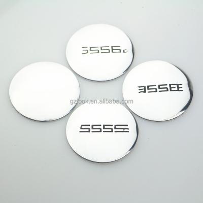 China 56mm Chrome Car Wheel Center Cap Eco-friendly Sticker 2.2 Inch Custom Aluminum Emblem Logo for sale