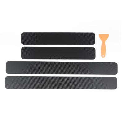 China Eco-friendly 4D Carbon Fiber Sticker Car Door Sill Scuff Guard Auto Anti-Kick Scratch For Cars Doors Sill-4PCS for sale