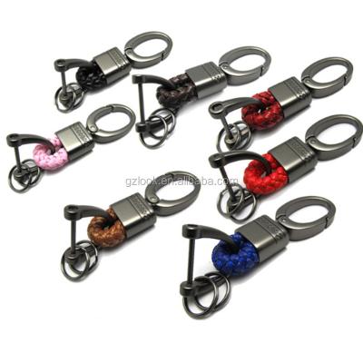 China Key Fob Eco-friendly Braided Faux Remote Key Gunmetal Breakaway Key Chain Car Leather Keychain for sale