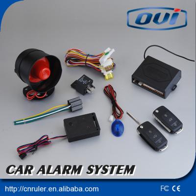 China Protect car car design 1 way car alarm system with flip keys have anti-hijacking function auto lock/unlock keyless entry system for sale