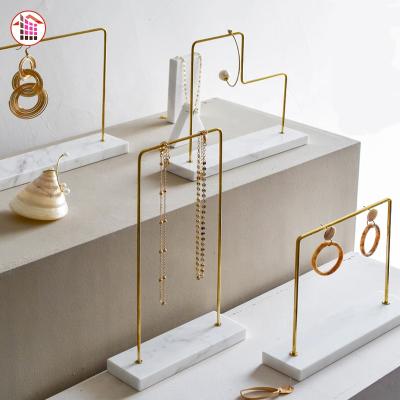 China Modern Good Quality White Marble Jewelry Display Dish Italy Carrara Marble Tile Storage With Copper Tray Nordic Style Items for sale