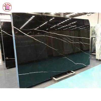 China Modern Italian Nero Marquina Black Tiles And Marbles For House Flooring for sale