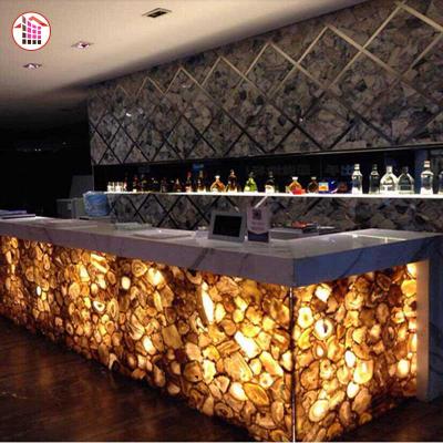 China Modern Agate Stone Yellow Gold Agate Onyx Decor Countertops Luxury Backsplash Agate Stone for sale