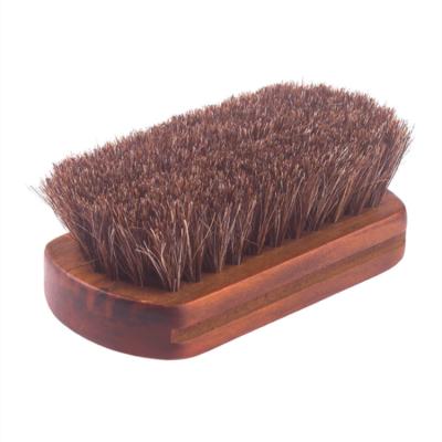 China Wholesale Custom Logo Horse Hair Cleaning Brush Portable Leather Boot Polish Wood Brush Handmade for sale