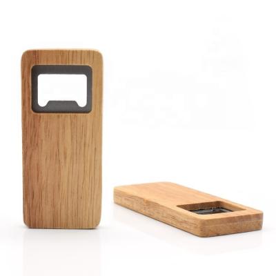 China Portable Custom Wooden Handle Stainless Steel Beer Bottle Opener Drinks Bottle Opener With Eco Friendly for sale