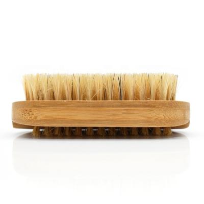 China Sustainable promotion hot sale double sided eco-friendly bamboo hog bristle brush nail cleaning brush for kitchen for sale