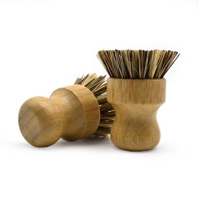 China Sustainable Wholesale Eco-friendly Bamboo Scrub Cleaning Brush Pot Pan Kitchen Dish Washing Brush for sale