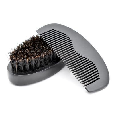 China Natural Wooden Comb Beard Comb Boar Bristle Brush Custom Men Shaving Brush Kit For Travel for sale