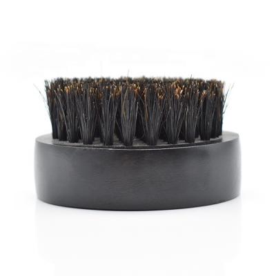 China Amazon Hot Selling Comfortable Black Color Boar Stiffen Mini Round Brush Eco-Friendly Wooden Beard Brush For Men for sale