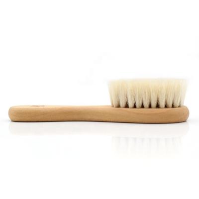 China Baby Hair Brush Eco-Friendly Portable Custom Portable Wooden Natural Soft Goat Hair Straighteners Body Brush With Eco Friendly for sale