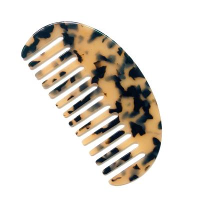 China Anti Static Detangle Acetic Acid Hair Comb Leopard Marble Tooth Cushion Cellulose Comb Acetate Custom Portable Wide Comb Anti Static for sale