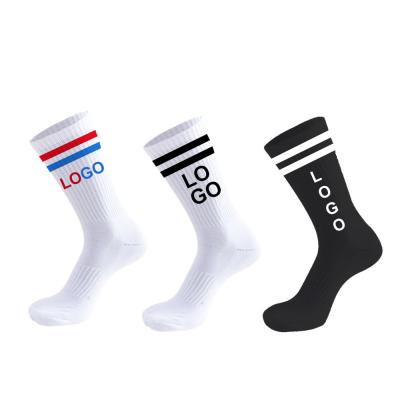 China QUICK DRY Customizable Create Your Own Striped Designer Personalized Cotton Crew Customized Socks With Logo for sale