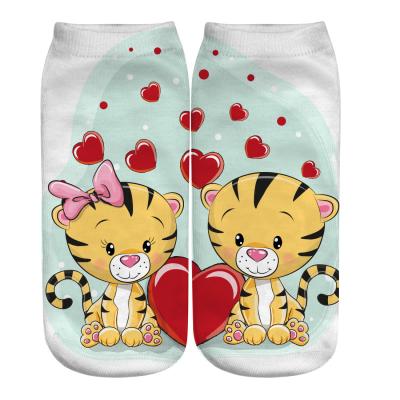 China Wholesale QUICK DRY leopards ankle tiger animal designer printed unisex 3D sublimated socks custom made for men and women for sale