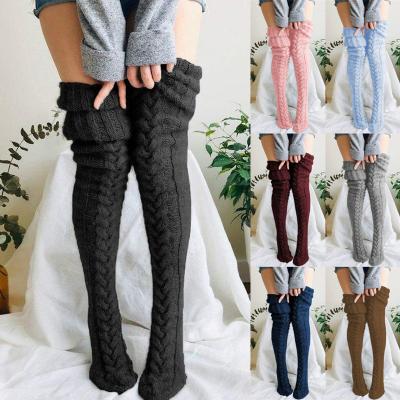 China New Winter High Quality QUICK DRY Thick Thigh High Wool Girl Women Knitted Socks Long for sale