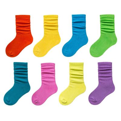 China Wholesale QUICK DRY Single Color Cotton Toddler Toddler Boy Girl Student Loose Baby Stocking Orange Novelty Kids Slouch Socks for sale