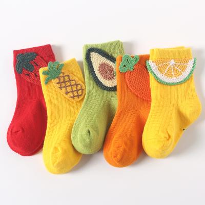 China Cherry Watermelon Pineapple Fruits Cotton Avocado 3D Strawberry Cute QUICK DRY knitting crew bangs for baby for sale