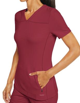 China Wholesale Breathable Scrub Uniform For Women Plus Size Female Style Hospital Uniform Scrub Top for sale