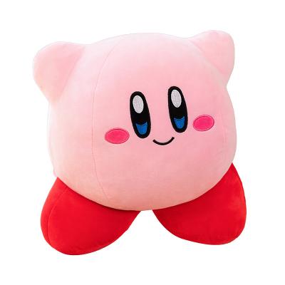 China Large Capacity Kawaii Cotton Kabi Bag Plush Backpack pp Cotton Cartoon Plush Bag Kirby Plush Backpack For Kids Gift for sale