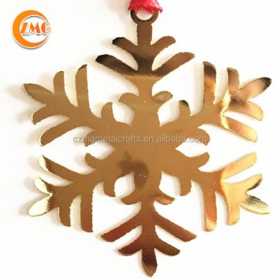 China Europe Hot Selling High Quality Fashion Gold Metal Snowflake Christmas Ornaments for sale