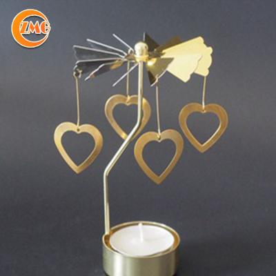 China Modern Wholesale High Quality Hot Spinning Heart Shaped Metal Candle Holders for sale