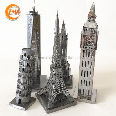 China Wholesale Cheap Fancy Gifts DIY 3D Puzzle Metal Building Block Creative Model From Europe for sale