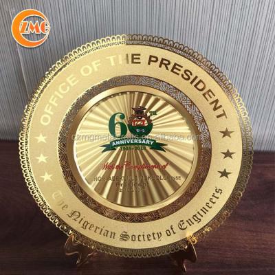 China Wholesale high quality customized brass honed silver/gold plate plate from China for sale