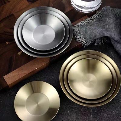 China Sustainable High End Dish Japanese Sushi Set Soy Sauce Dish Round Stainless Steel Dish Restaurant Black Hotel Tableware OEM ODM Custom for sale