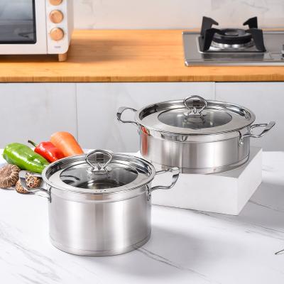 China Durable Factory Direct 3 Piece Set Colander Pots And Pans Pot Stainless Steel for sale