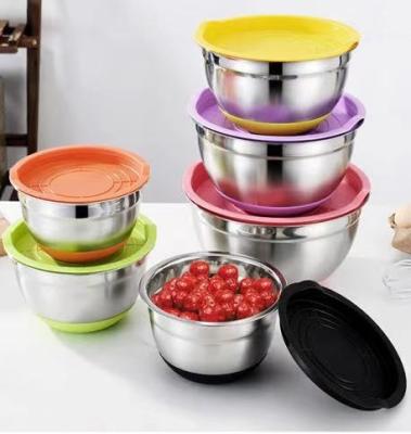 China Sustainable Chinese Manufacture A Stainless Steel Cap 8 Sets Stirred For Cooking Salad Bowl for sale