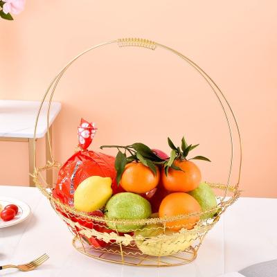 China Gold Plated High Quality Viable Gold Fancy Customization Fashion Ingot Basket Vegetable Fruit for sale