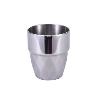 China Sustainable Exquisite Double Layer Stainless Steel Handheld Beer 300ml Beer Household Mug for sale