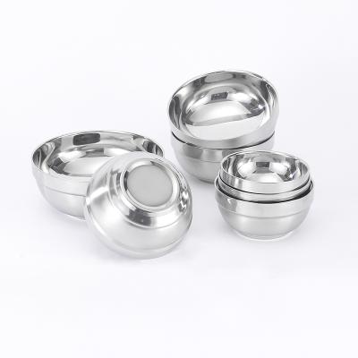 China 201 Stainless Steel Household Tableware Platinum Round Dinner Sustainable Soup Bowl for sale