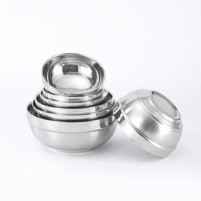 China Sustainable High Quality 304 Stainless Steel Kitchen Utensil Bowl Round Shape Platinum Mirror Rice Bowl for sale