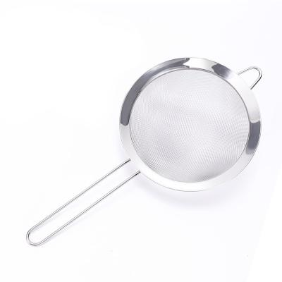 China Best Quality Kitchen Stainless Steel Viable Metal Mesh Colander Spoon Strainer With Handle for sale