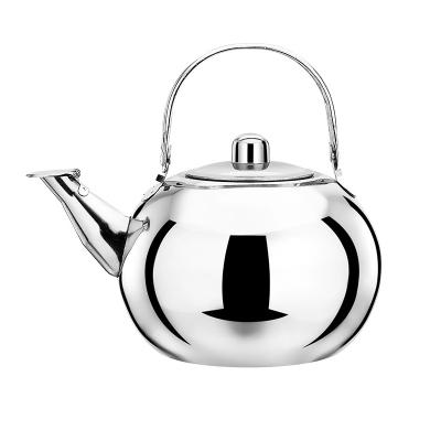 China Sustainable Wholesale Stainless Steel Household Tea / Water Metal Pot Silver Whistling Kettle for sale