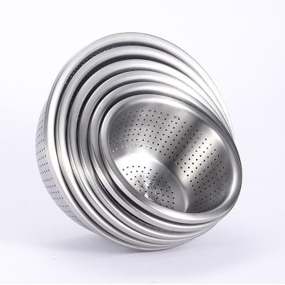 China CLASSIC Rice Blanching Colander Customized Size 304 Stainless Steel Baskets For Kitchen Cooking for sale