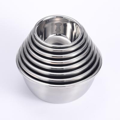 China Viable Cheap Price 201 Stainless Steel Tank Round Shape Seasoning Mixing Bowl for sale