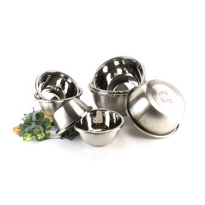 China Sustainable Hot Sale Round Stainless Steel Food Seasoning Storage Bowl Mixing Basin For Canteen for sale