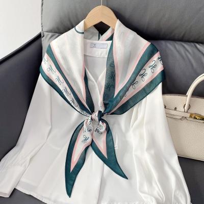 China Spring And Summer Long Hair Scarf Thin Silk Band Scarf Classic Simple Diamond Shawl for sale